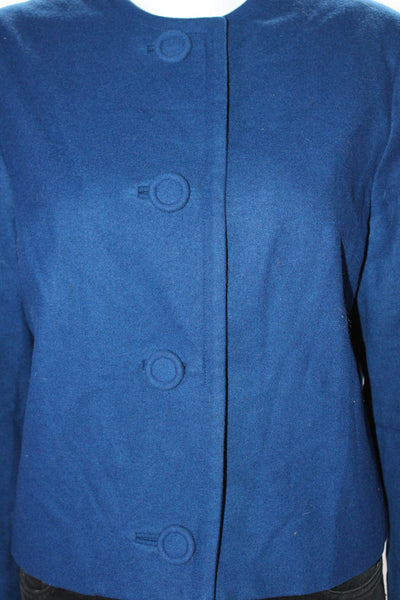 Pendleton Women's Round Neck Long Sleeves Lined Blazer Blue Size 16