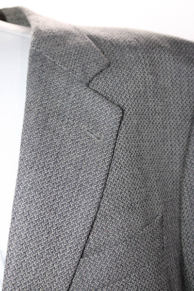 Hugo Boss Men's Collared Long Sleeve Two Button Polyester Blazer Jacket Brown XL