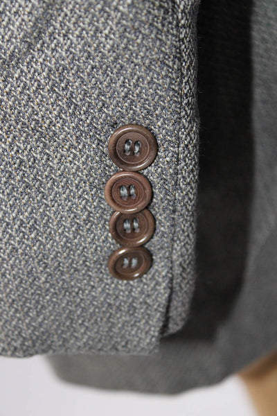 Hugo Boss Men's Collared Long Sleeve Two Button Polyester Blazer Jacket Brown XL