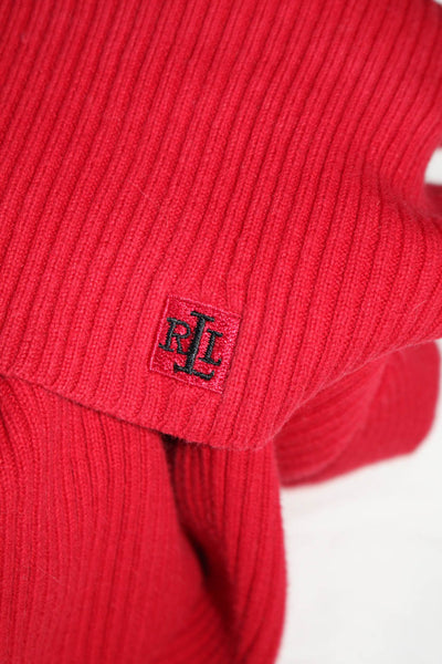 Lauren Ralph Lauren Womens Pullover Long Sleeved Turtleneck Sweater Red Size S