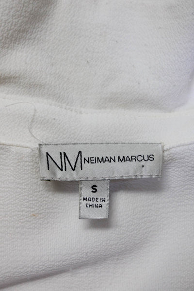 Neiman Marcus Womens Button Down Asymmetrical Shirt White Size Small