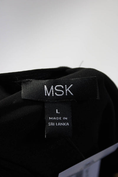 MSK Women's Sleeveless Zip Front Shift Dress Black Size L