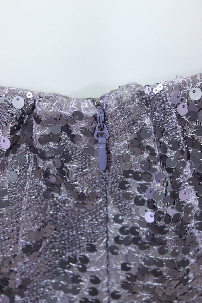 BCBGMAXAZRIA Women's Strapless Carole Sequin Mini Dress Purple Size 8