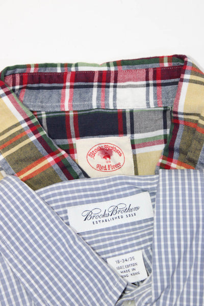 Brooks Brothers Men's Printed Button Down Shirts Blue Red Size XL Lot 2