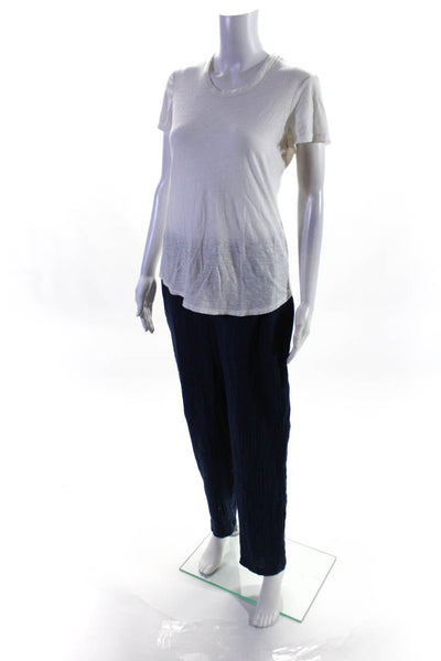 James Perse Women's Crewneck Short Sleeves T-Shirt White 2 Z Supply Pant L Lot 2
