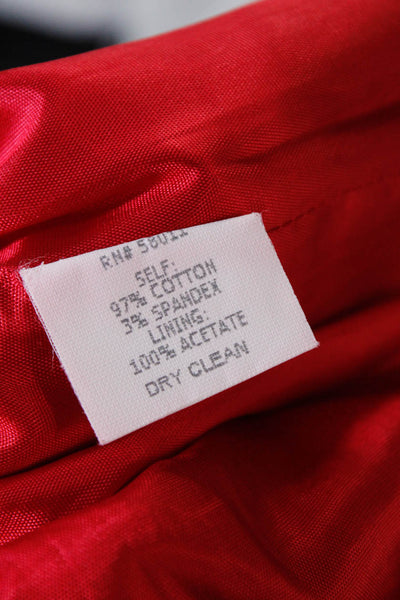David Meister Womens Cotton Back Zipped Darted Keyhole Sheath Dress Red Size 4