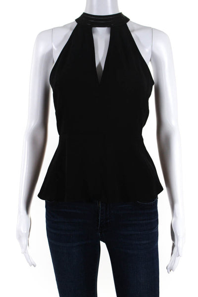 Parker Womens Sleeveless Open Back Keyhole Blouse Top Black Size Extra Small