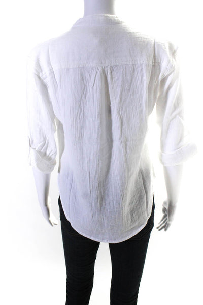 Suzie Kondi Womens GAUZE BUTTON BLOUSE SS21-1 BRIGHT WHITE Size XS