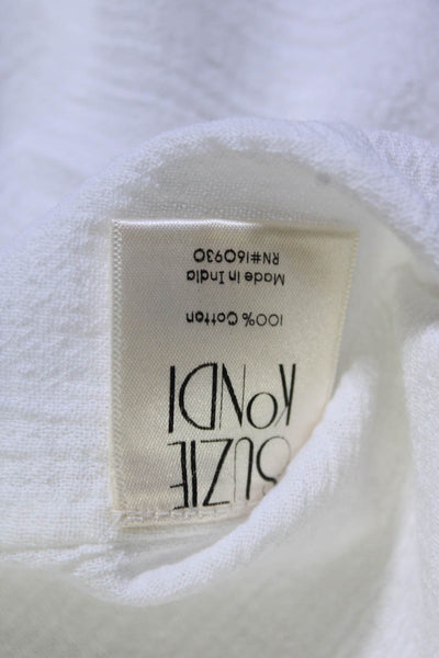 Suzie Kondi Womens GAUZE BUTTON BLOUSE SS21-1 BRIGHT WHITE Size XS