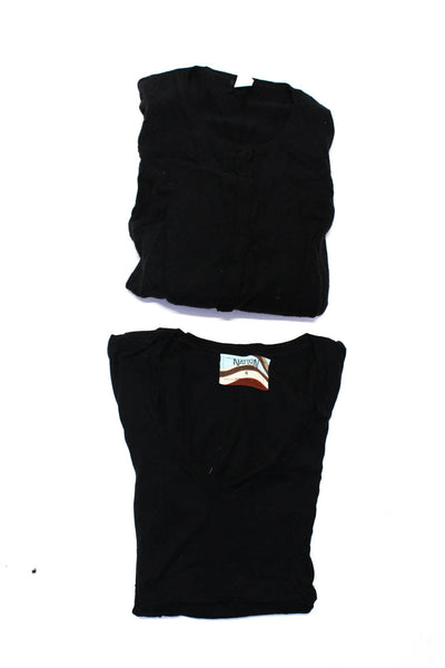 Nation LTD J Crew Womens V-Neck Shirt Top Cardigan Sweater Black Size 4 L Lot 2