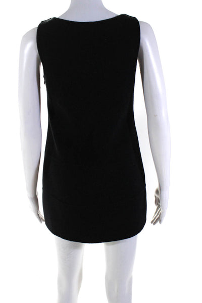 Theory Womens Black Wool Scoop Neck Zip Back Sleeveless A-line Dress Size 0