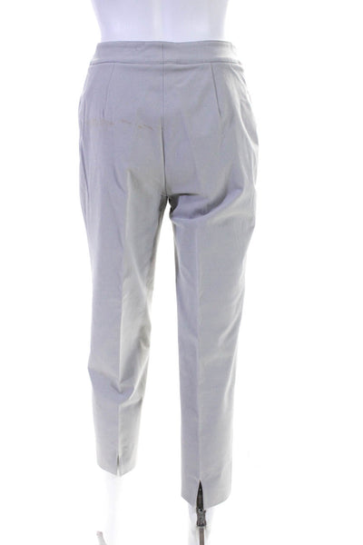 Piazza Sempione Womens Cotton Straight-Leg Split Hem Trousers Gray Size 42IT