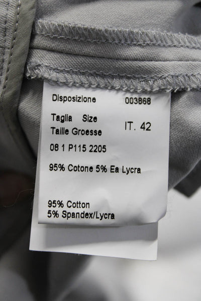 Piazza Sempione Womens Cotton Straight-Leg Split Hem Trousers Gray Size 42IT