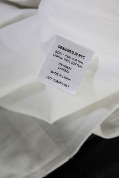 Intermix Womens White Cotton Textured Front Tie Sleeveless Blouse Top Size P