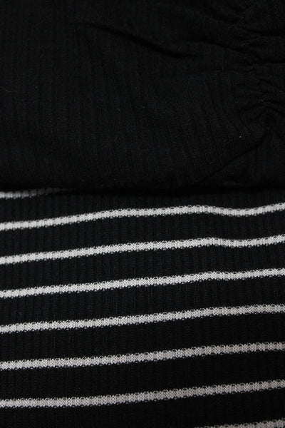Jack by BB Dakota Womens Striped Tee Shirt Crop Top Black White Size XS S Lot 2