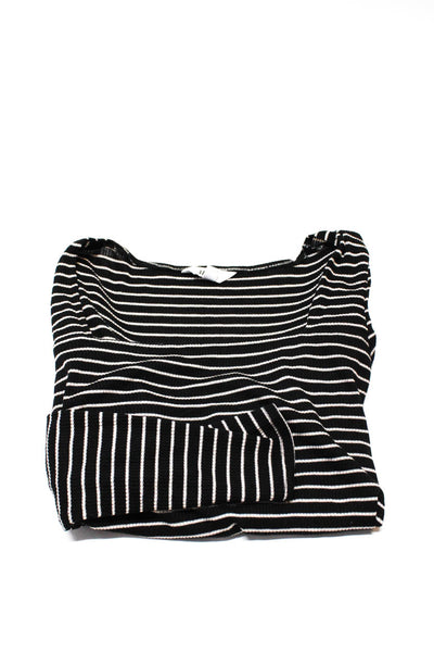 Jack by BB Dakota Womens Striped Tee Shirt Crop Top Black White Size XS S Lot 2