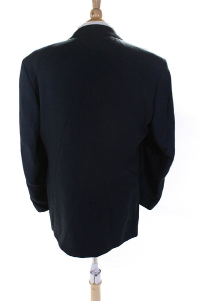Gianfranco Ruffini Mens Herringbone Three Button Suit Jacket Blazer Navy Size 40