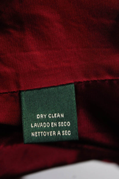 Lauren Ralph Lauren Womens Red Plaid Fuzzy Collar Long Sleeve Jacket Size 6P