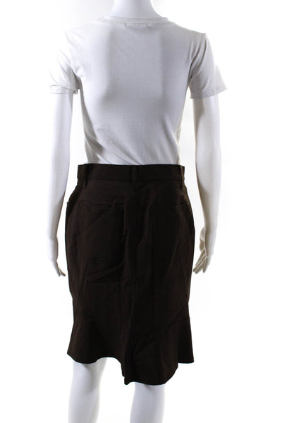 Blumarine Women' s Button Up Midi Pencil Skirt Brown Size M