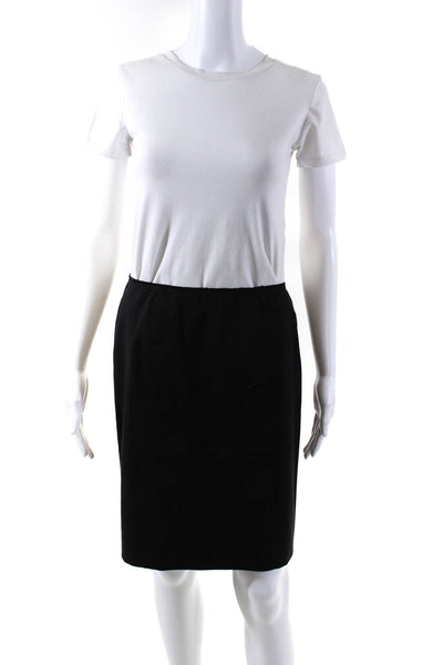 Prada Women's Unlined Zip Up Pencil Midi Skirt Black Size 40