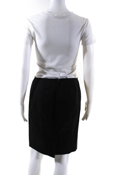 Prada Women's Unlined Zip Up Pencil Midi Skirt Black Size 40