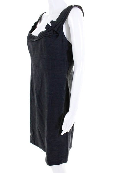 Elie Tahari Womens Sleeveless High Waist Sheath Dress Gray Wool Size 12