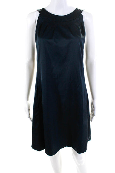 Searle Womens Sleeveless Shift Dress Navy Blue Size 12