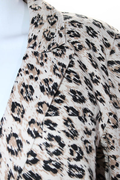 Joie Women's Collar Long Sleeves Lined Blazer Animal Print Size 10