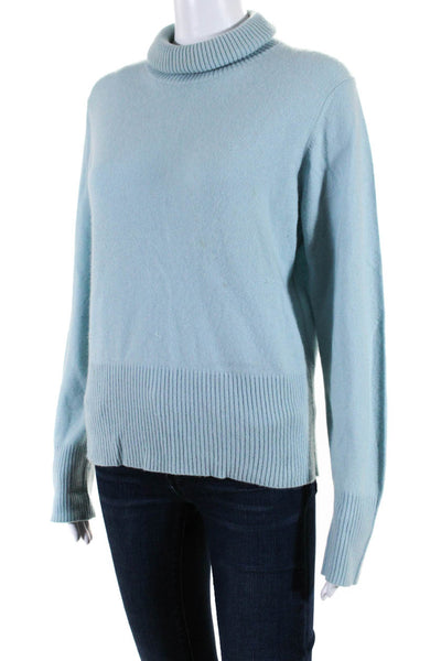 Cable & Gauge Women's Cardigan Turtleneck Sweater White Blue Size L XL Lot 2
