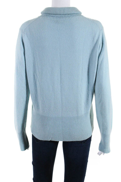Cable & Gauge Women's Cardigan Turtleneck Sweater White Blue Size L XL Lot 2