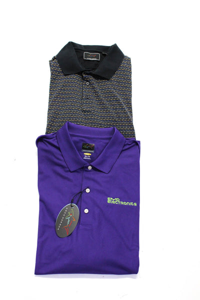 Greg Norman Men's Collar Short Sleeves Polo Shirt Purple Black Size XXL Lot 2