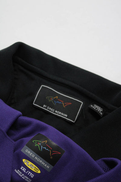 Greg Norman Men's Collar Short Sleeves Polo Shirt Purple Black Size XXL Lot 2