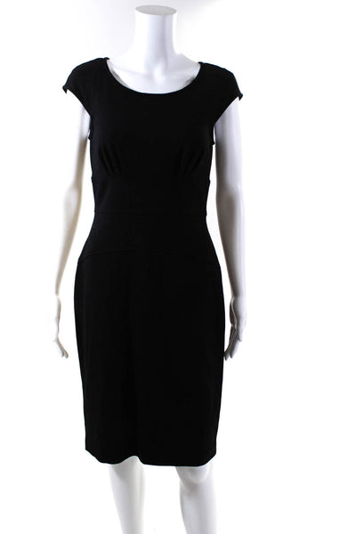 Calvin Klein Women's Scoop Neck Sleeveless A-Lined Midi Dress Black Size 4