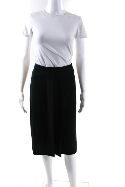 Cotelac Womens Dark Green Pleated Zip Back A-line Midi Skirt Size 4