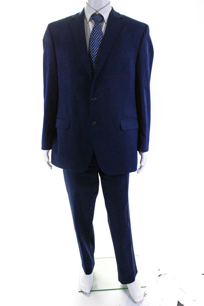 Chaps Men's Wool Blend Single Breasted Fully Lined Suit Set Blue Size 44R