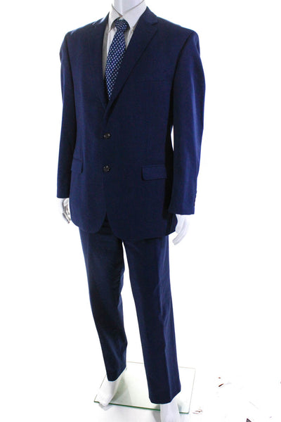 Chaps Men's Wool Blend Single Breasted Fully Lined Suit Set Blue Size 44R