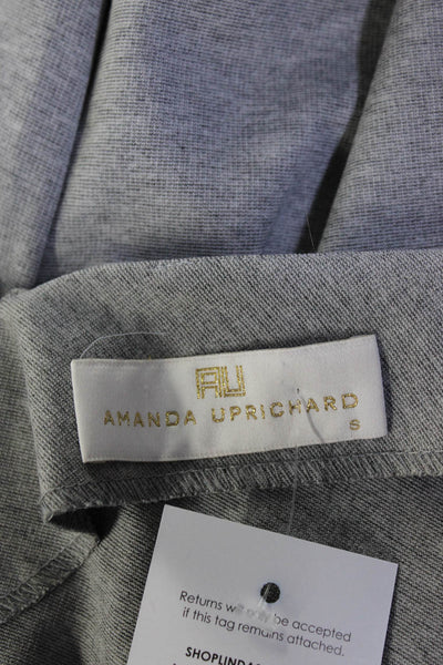 Amanda Uprichard Women's V-Neck Short Sleeves Bodycon Mini Dress Gray Size S
