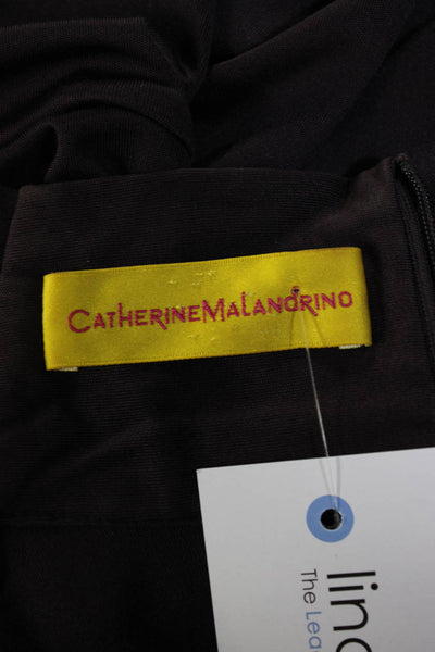 Catherine Malandrino Women's Wrap Long  Sleeves Pocket Drop Waist Dress Purple S