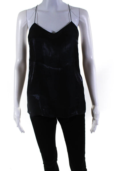 Tibi Women's Silk Halter Neck Lined Blouse Black Size 0
