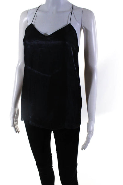 Tibi Women's Silk Halter Neck Lined Blouse Black Size 0