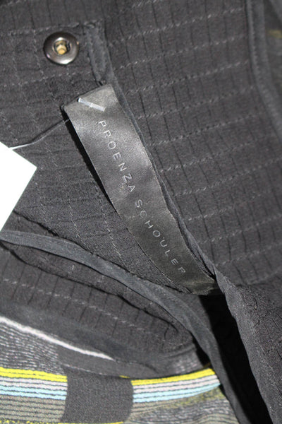 Proenza Schouler Womens Button Back Abstract Silk Dress Gray Black Size 4