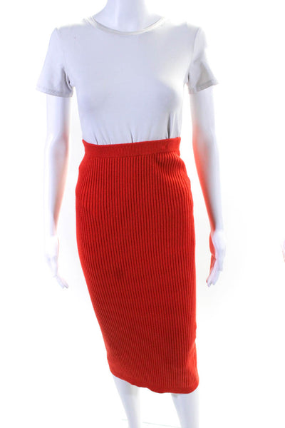 Whistles Women's Low Rise Ribbed Knit Maxi Skirt Orange Size XS Lot 2