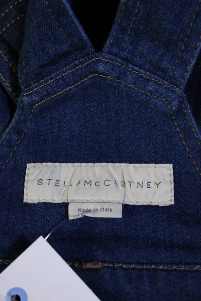 Stella McCartney Womens Cotton Buttoned Straight Leg Overalls Blue Size EUR36