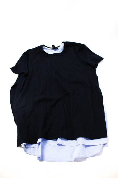 Aqua Womens Sleeveless Floral Short Sleeve Tee Shirt Blouse Size XS Small Lot 2