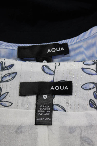 Aqua Womens Sleeveless Floral Short Sleeve Tee Shirt Blouse Size XS Small Lot 2