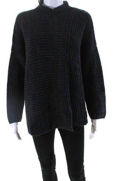 525 America Womens Thick Knit Turtleneck Sweater Dark Blue Green Size Small