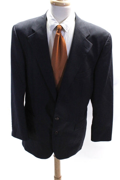 Chaps Ralph Lauren Mensa Striped Blazer Navy  Blue Wool Size 42 Tall