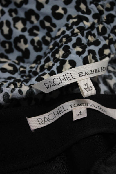 Rachel Roy Womens Ponte Animal Print Elastic Waist Pants Gray Size Medium