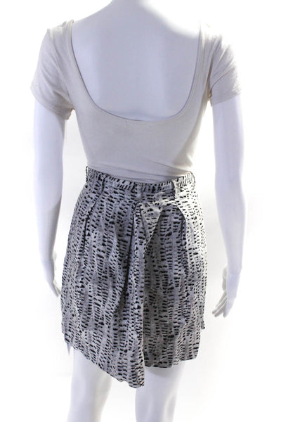 Broadway & Broome Womens Linen Animal Print Skirt Gray Black Size Small