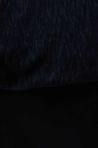 Calvin Klein Adidas Womens Hooded Jacket Leather Trim Blue Black Size XS M, Lot